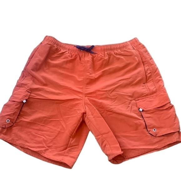 Columbia Men’s Orange Cargo Swim Trunks Shorts Size L - Picture 1 of 6